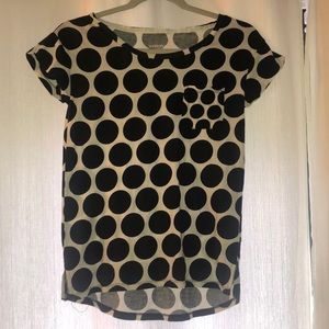 Black and white polka dot t-shirt